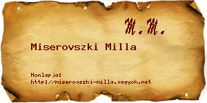 Miserovszki Milla névjegykártya